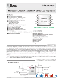 Datasheet SP6200 manufacturer Sipex